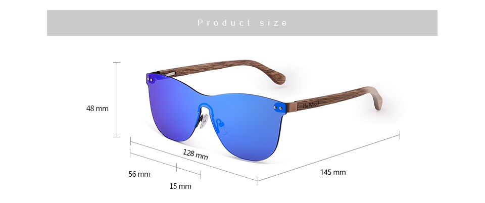 HU WOOD Brand Rimless Sunglasses Men Women Sun Glasses Natural Log Wood Frame Fishing Fishing Goggle Eyewear UV400 GR8026