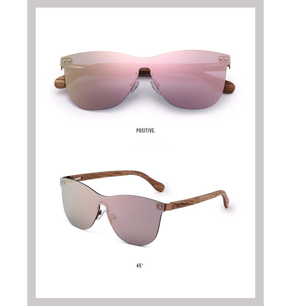 HU WOOD Brand Rimless Sunglasses Men Women Sun Glasses Natural Log Wood Frame Fishing Fishing Goggle Eyewear UV400 GR8026