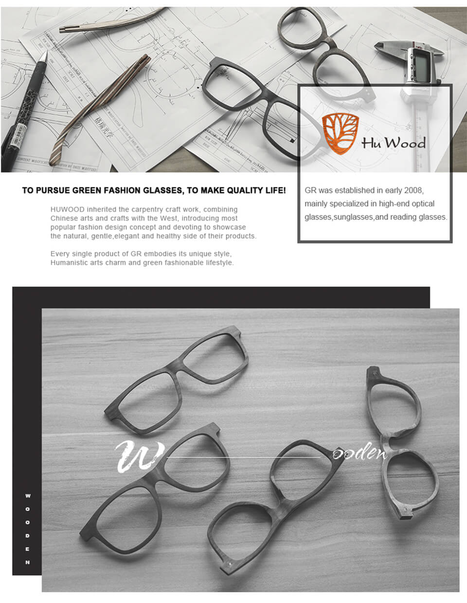 Hu Wood New Luxury Vintage Sunglasses Women Rimless Uv400 Male Classic Men's Driving Shades Male Sun Glasses