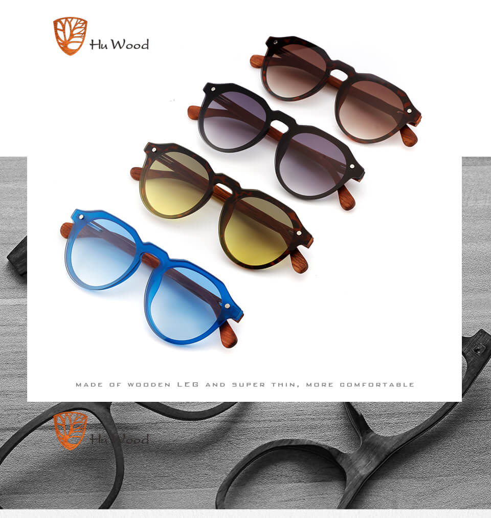 Hu Wood New Luxury Vintage Sunglasses Women Rimless Uv400 Male Classic Men's Driving Shades Male Sun Glasses