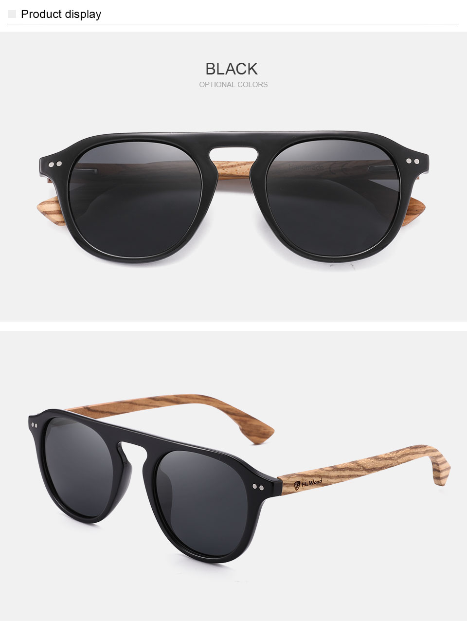 HU WOOD2022 new wooden polarized sunglasses night vision goggles driving sunglasses fashion matching items GR8057