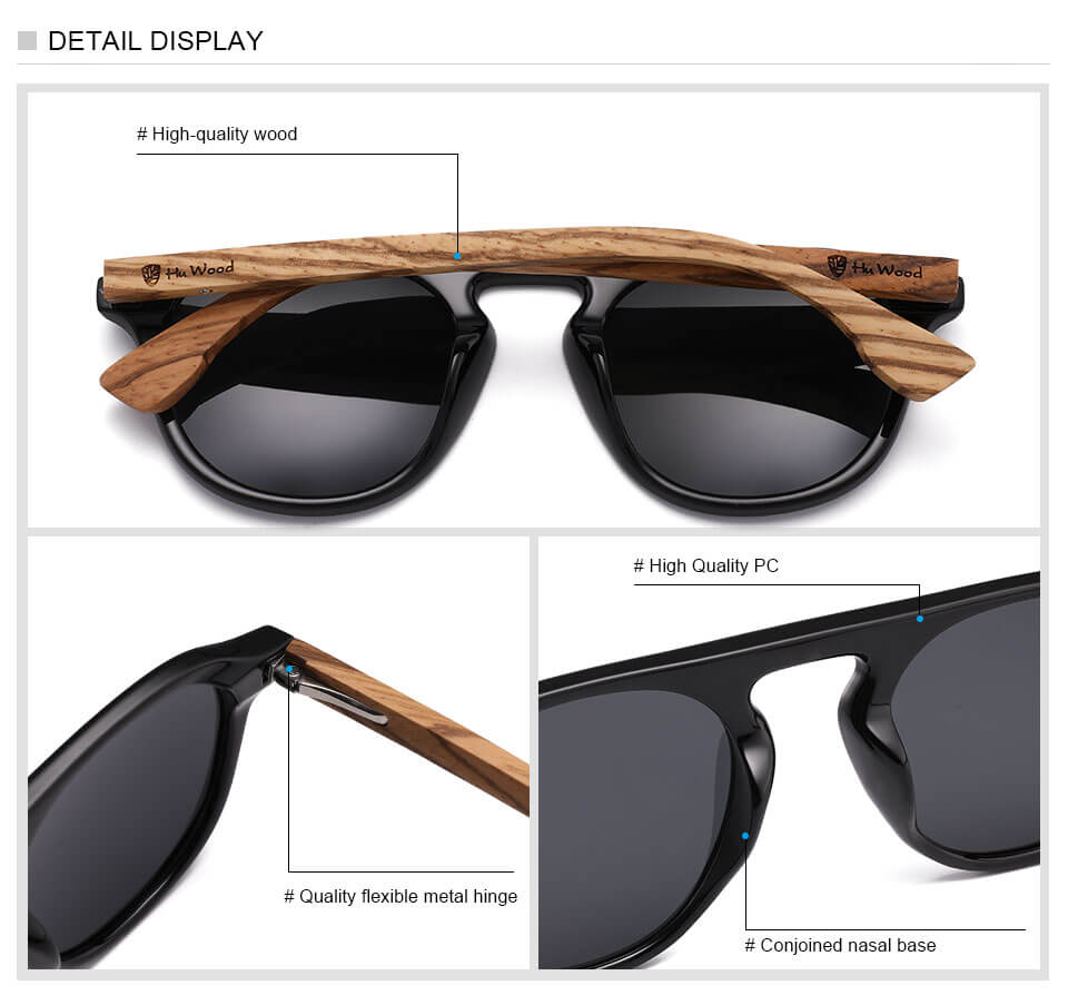 HU WOOD2022 new wooden polarized sunglasses night vision goggles driving sunglasses fashion matching items GR8057