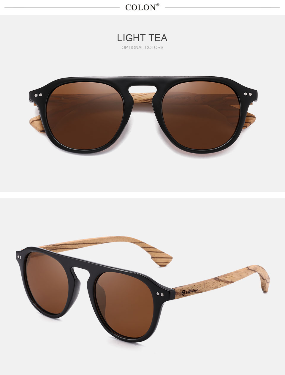 HU WOOD2022 new wooden polarized sunglasses night vision goggles driving sunglasses fashion matching items GR8057