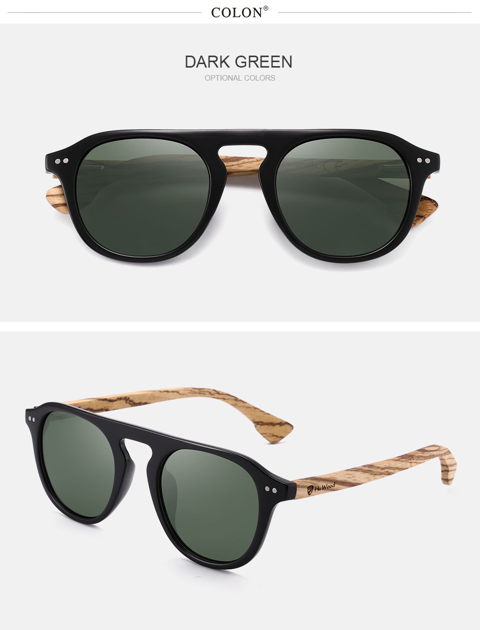 HU WOOD2022 new wooden polarized sunglasses night vision goggles driving sunglasses fashion matching items GR8057