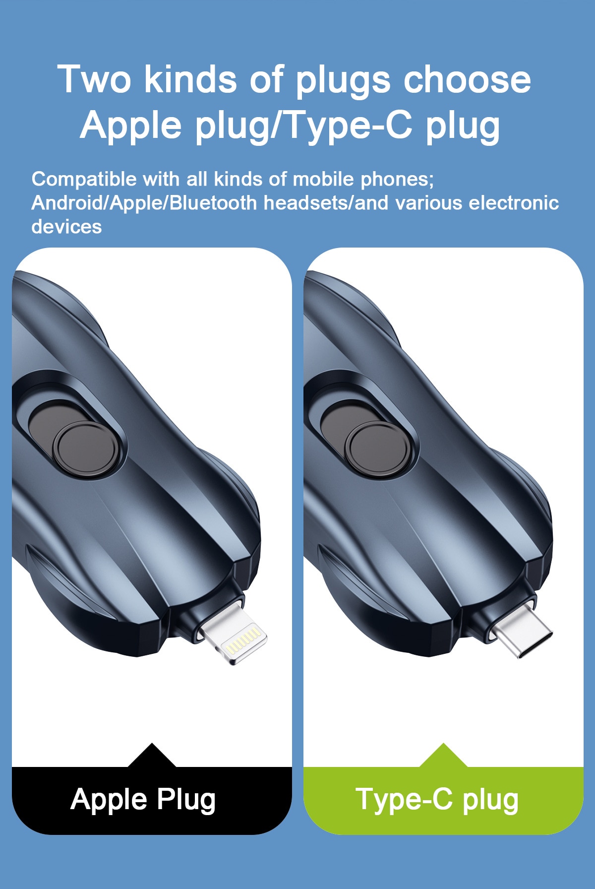 Mini Pocket Keychain Portable Charger 1500mah